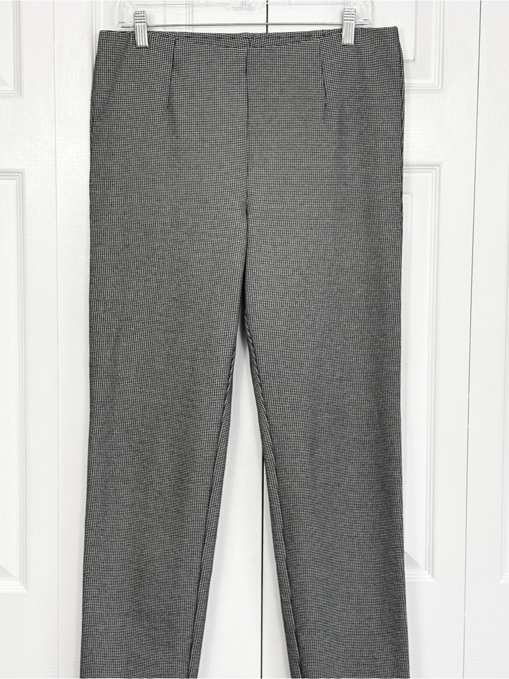J. Jill Black & White Houndstooth Ponte Knit Stretch Pull-On Slim Leg Pants